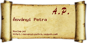 Ásványi Petra névjegykártya