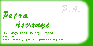 petra asvanyi business card